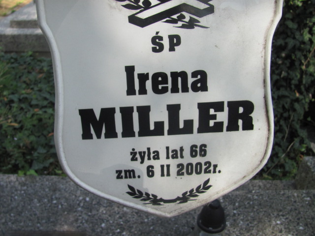 Irena Miller 1935 Warszawa Włochy - Grobonet - Wyszukiwarka osób pochowanych